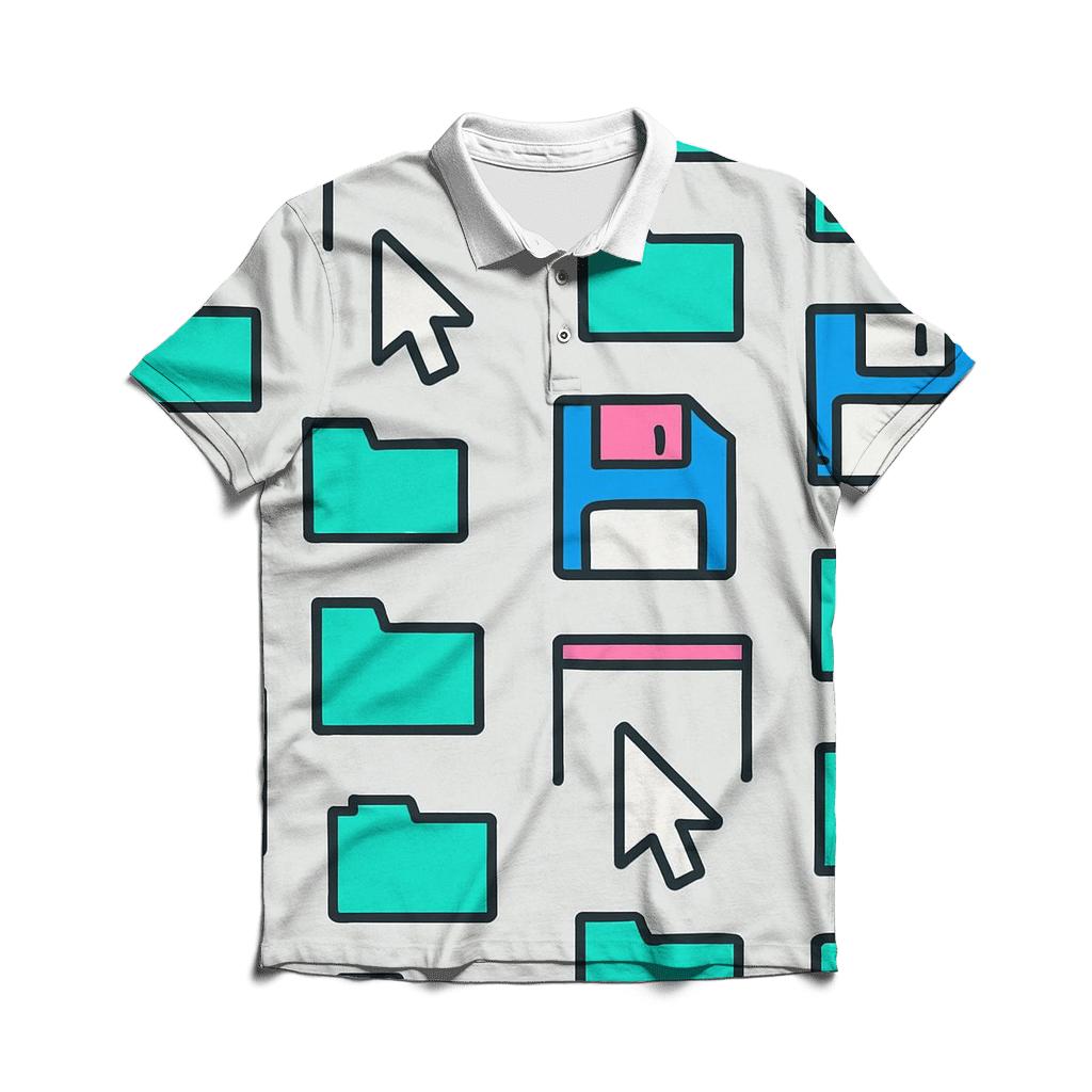 Retro Computer Desktop Icons classic pique polos