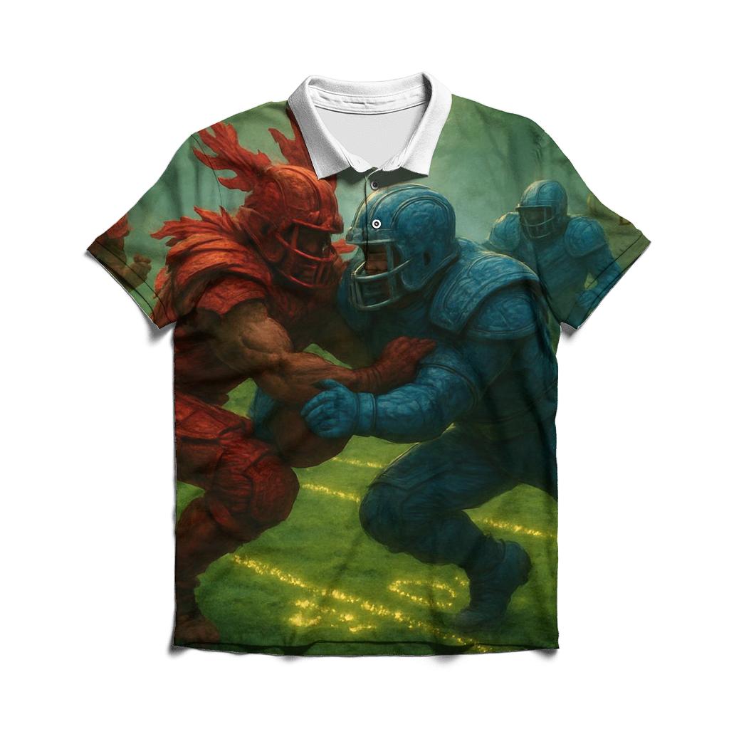 Woodland Myth Gridiron Duel casual sports polo shirts