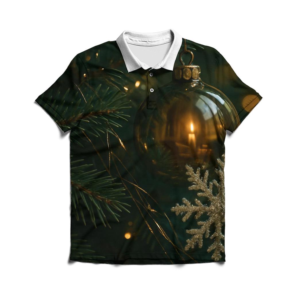 Tree Branch Baubles Reflecting Family Candlelight classic pique polos