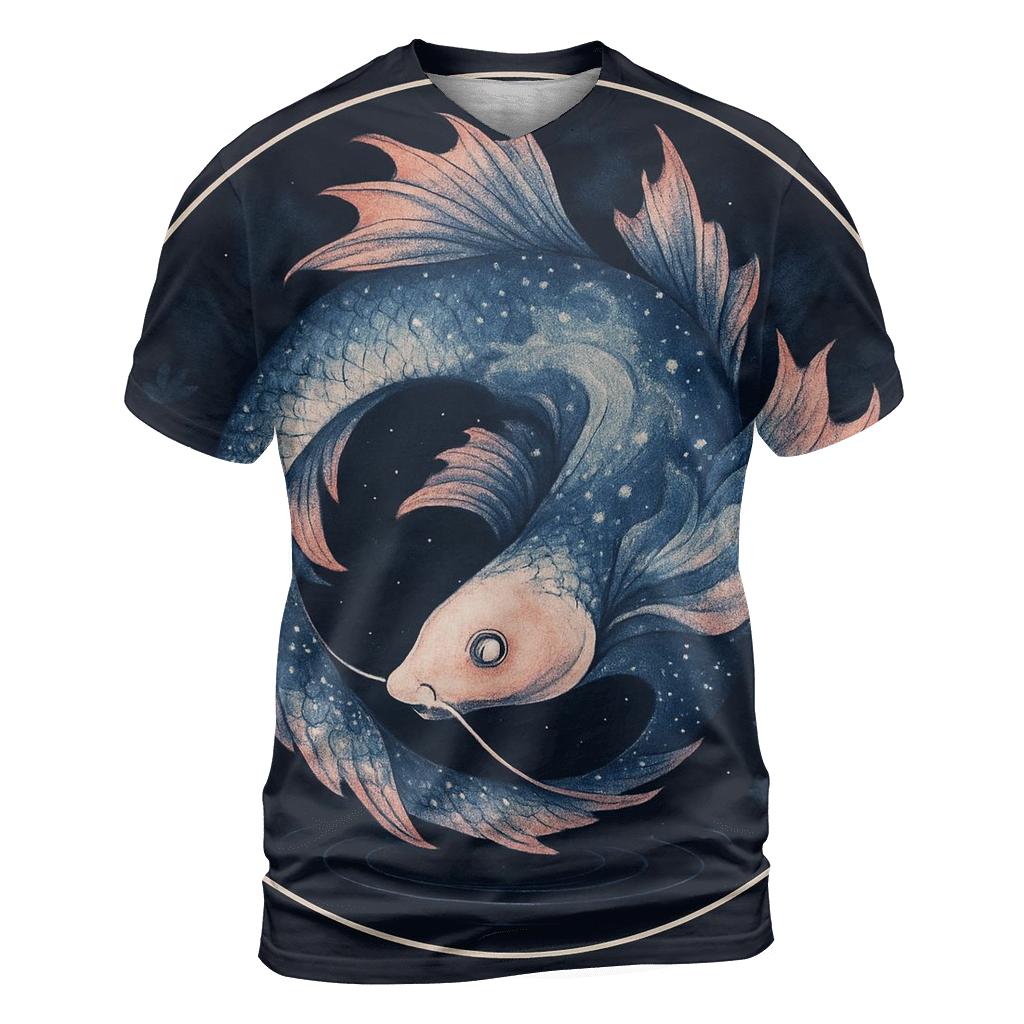 Koi Nebula Ouroboros artistic all-over print tops