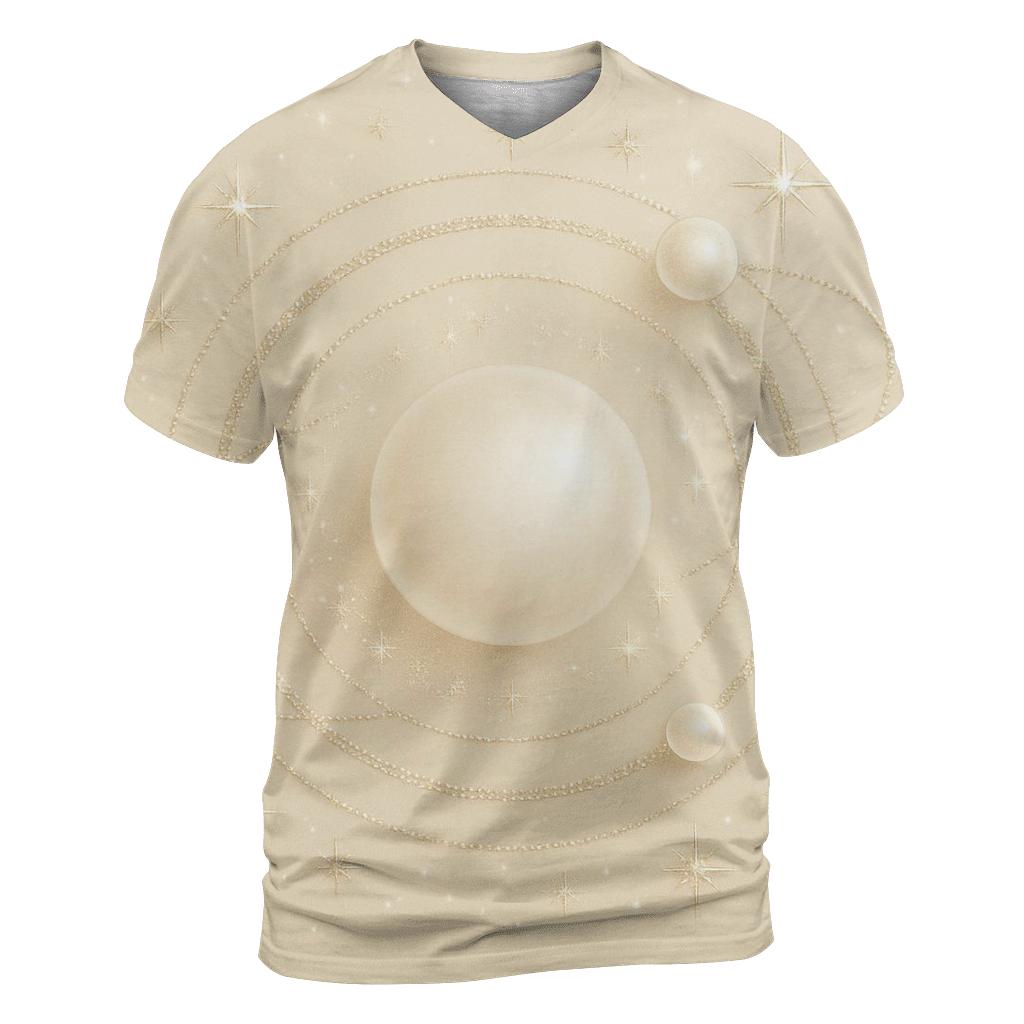 Champagne Orbit Pearls designer pattern shirts