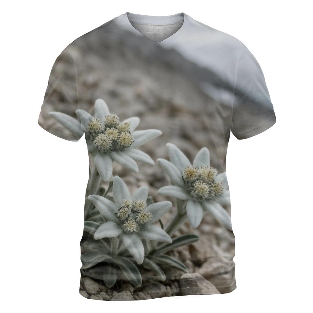Alpine Edelweiss Among Limestone Scree unique graphic print tees
