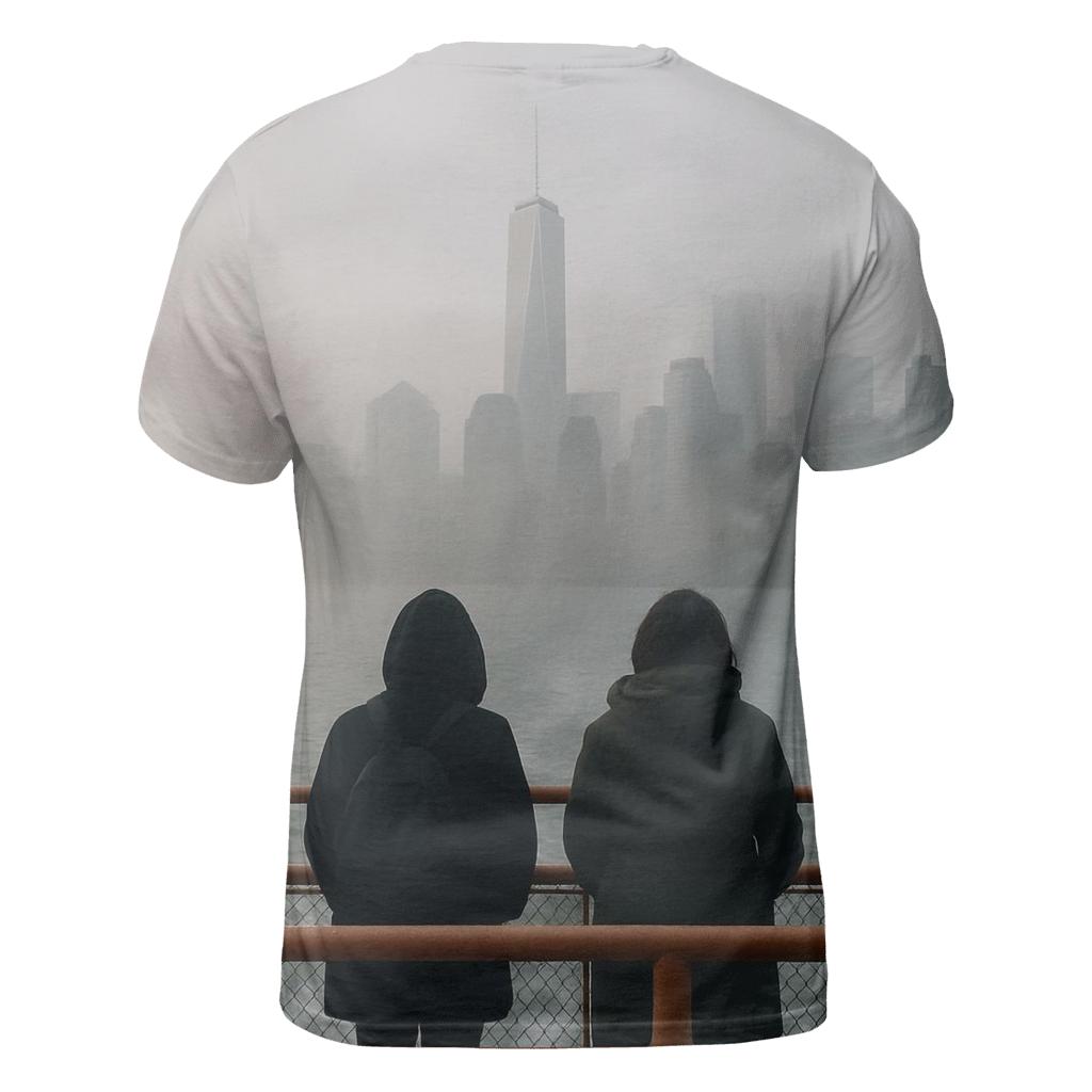 Harbor Fog Revealing Lower Manhattan From Staten Island Ferry Deck vibrant all-over design tees