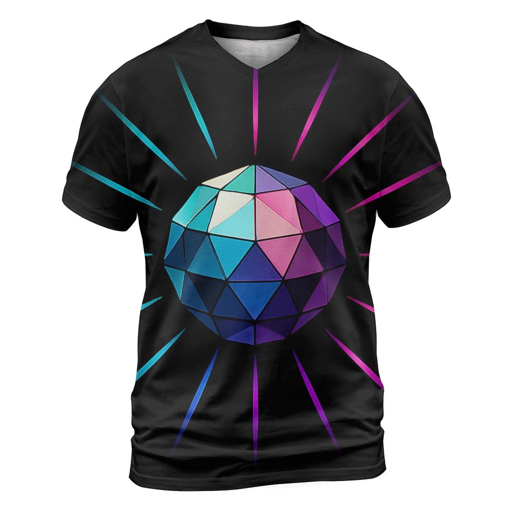 Disco Prism Burst vibrant all-over design tees