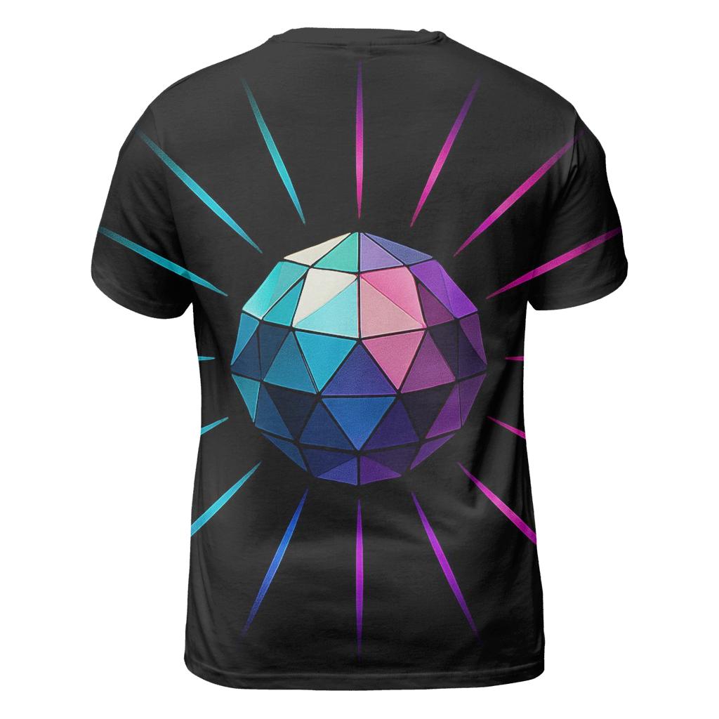 Disco Prism Burst vibrant all-over design tees
