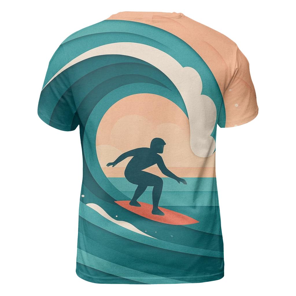 Wave Break Surf Silhouette creative print fashion shirts