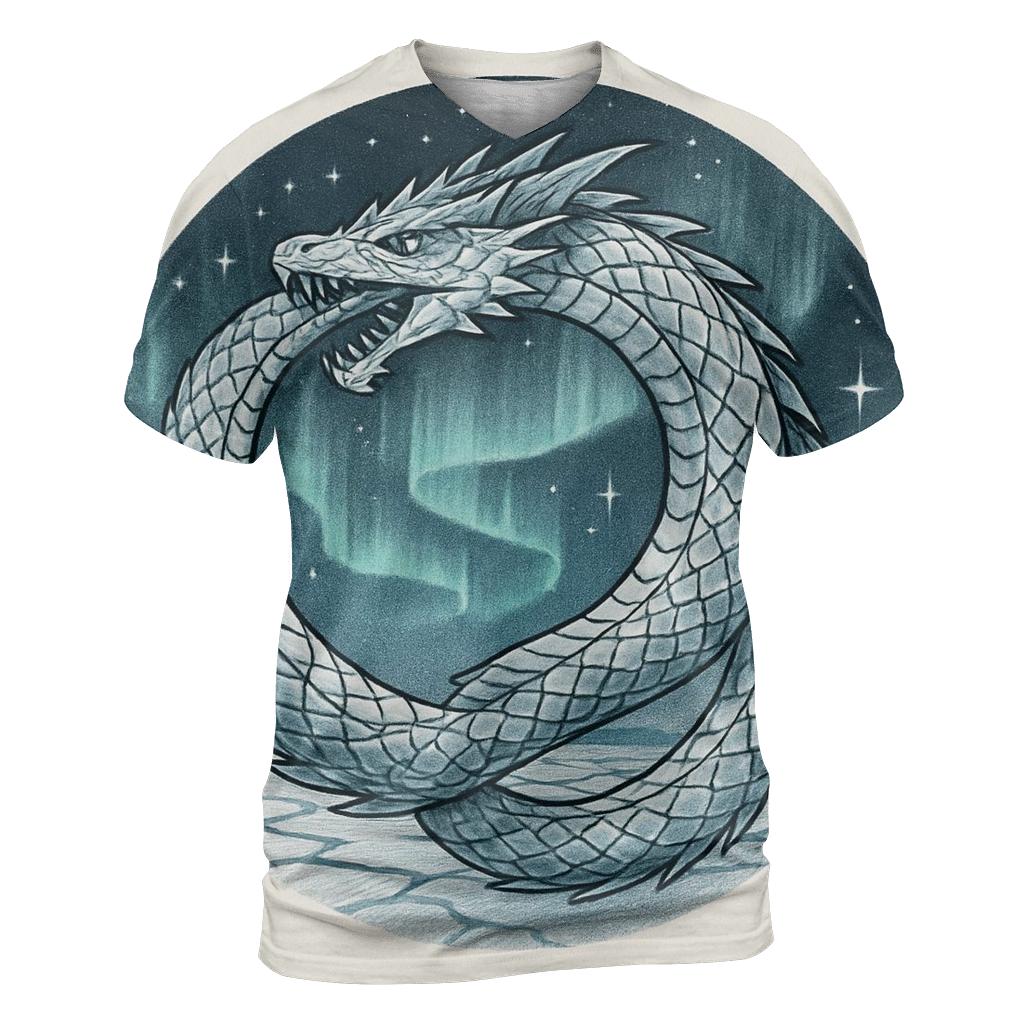 Arctic Aurora Ouroboros designer pattern shirts