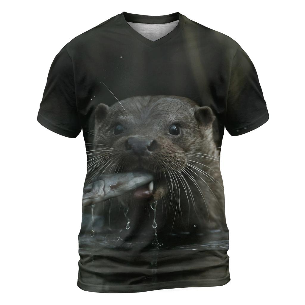 Creekside Hunt Eurasian Otter creative print fashion shirts
