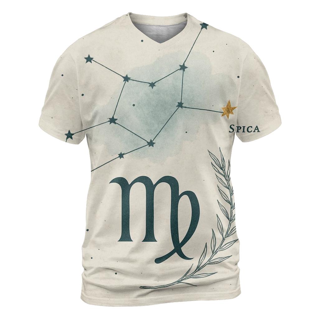 Virgo Sheaf Of Wheat Star Chart trendy printed shirt styles