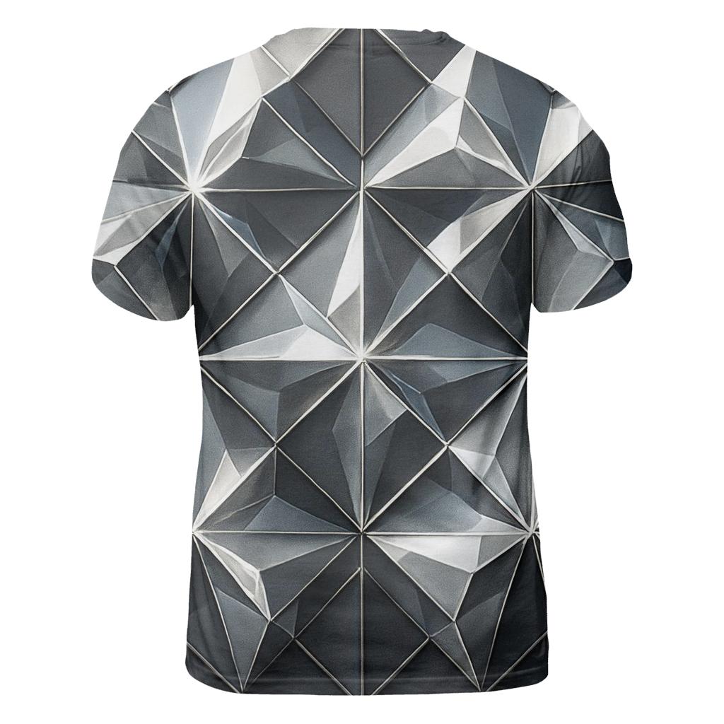 Silver Charcoal Facet Lattice statement graphic shirts