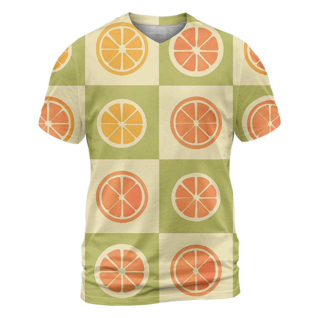 Retro Kitchen Checker Citrus unique graphic print tees