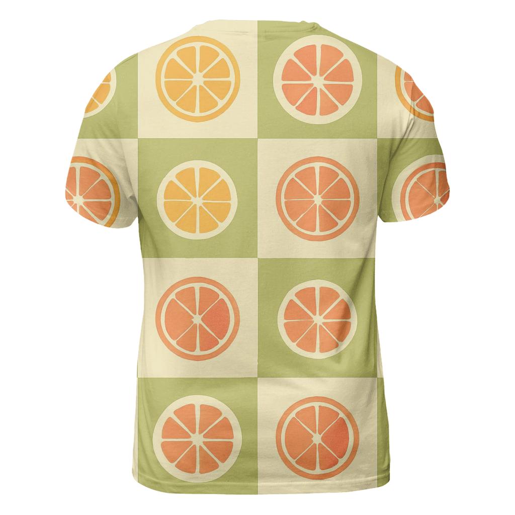 Retro Kitchen Checker Citrus unique graphic print tees