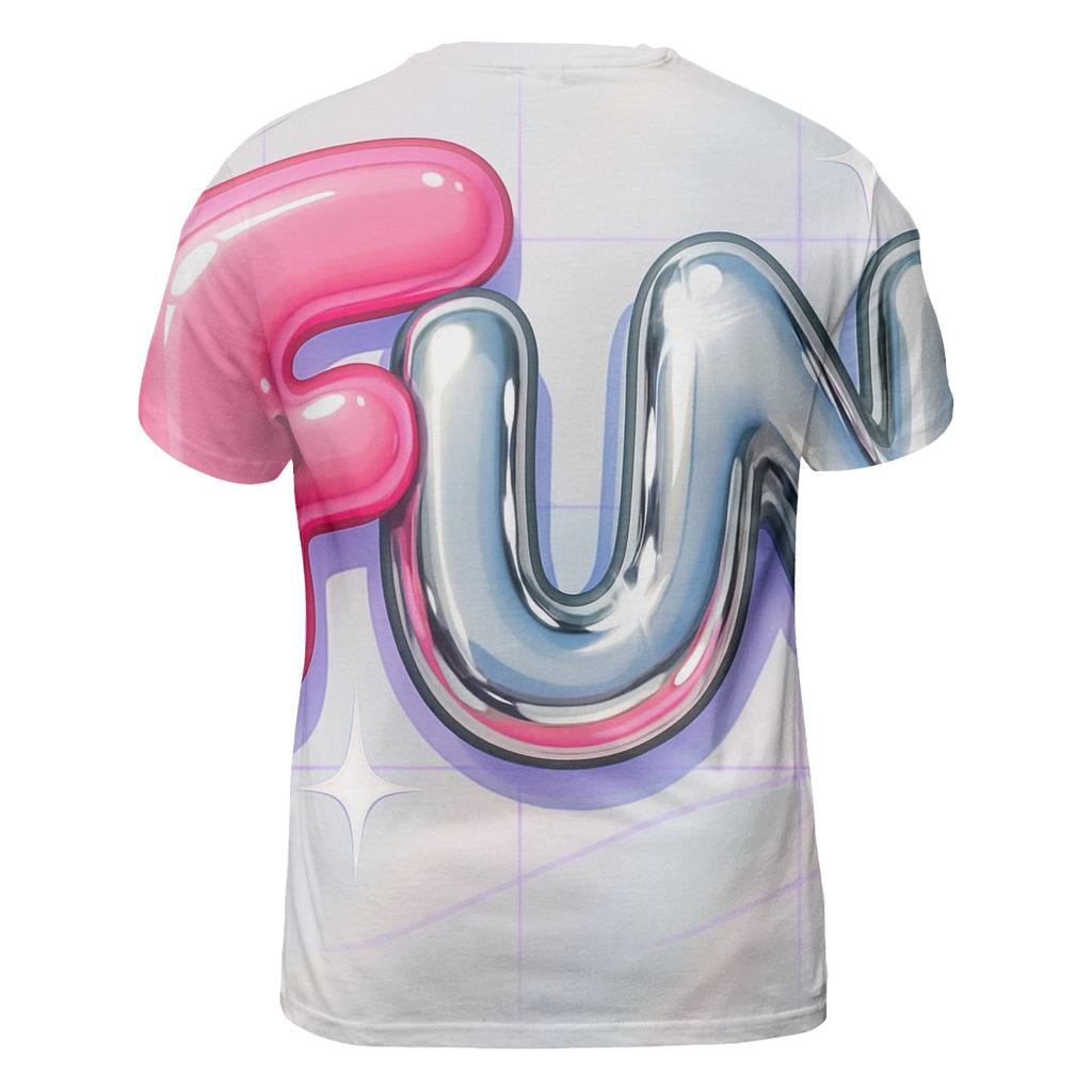 Candy Chrome Bubble Letters trendy printed shirt styles