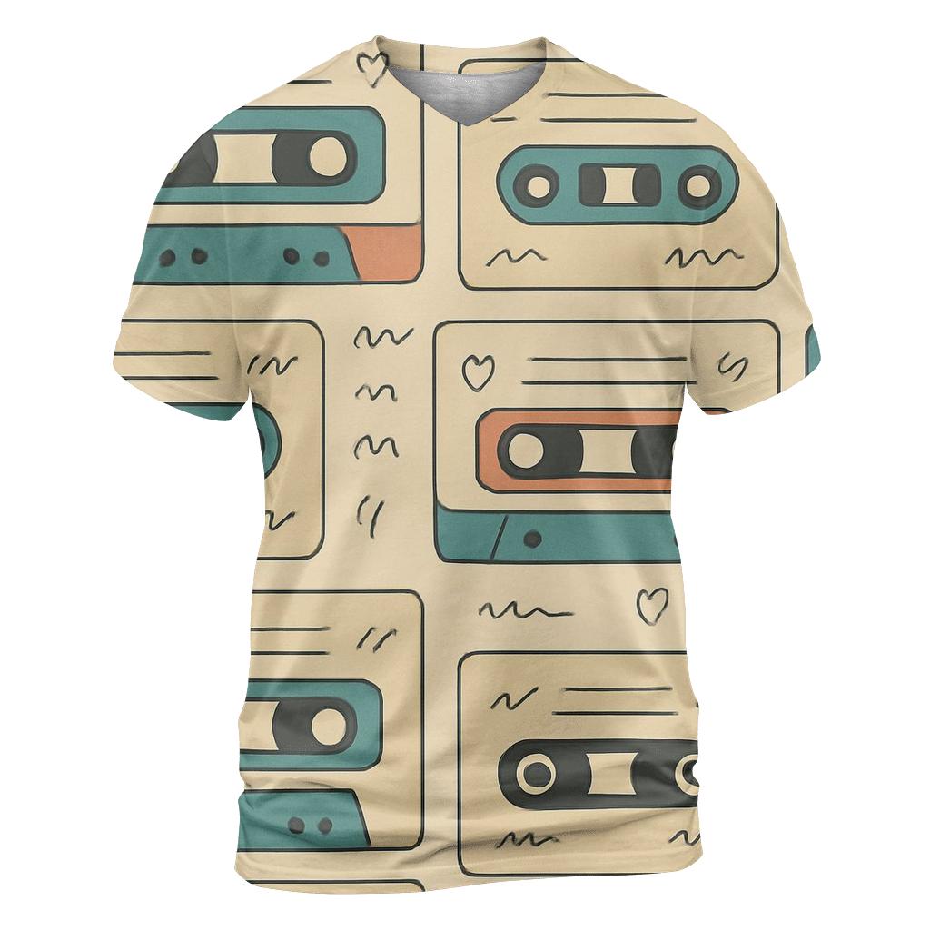 Cassette Label Doodle Blocks statement graphic shirts