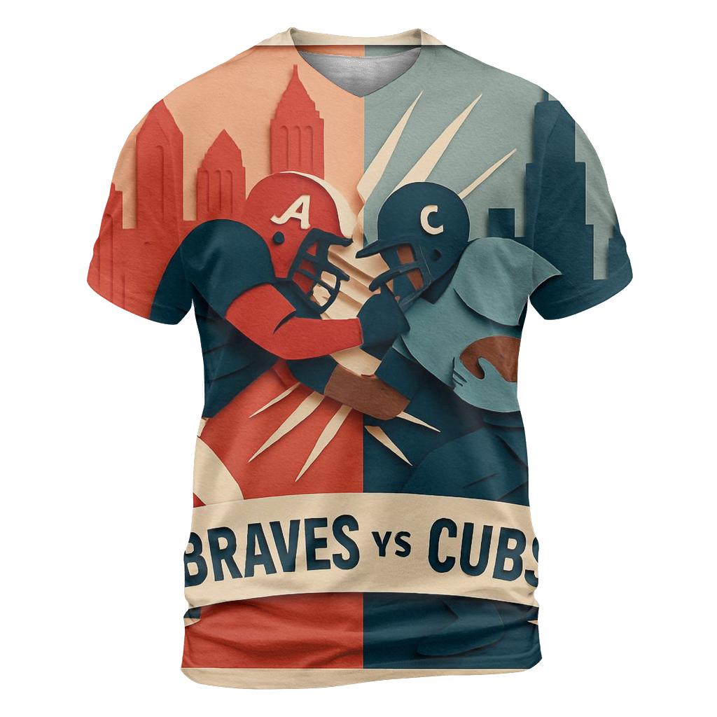 Paper Cut Rivalry Parade artistic all-over print tops