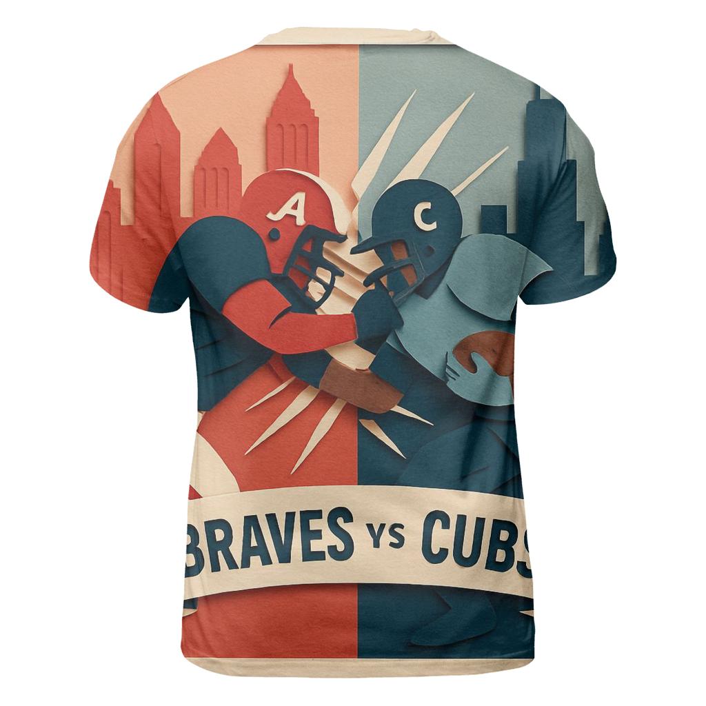 Paper Cut Rivalry Parade artistic all-over print tops