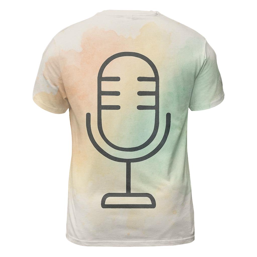 Microphone Nebula Bloom artistic all-over print tops