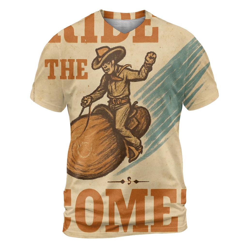 Weathered Western Space Rodeo Playbill personalized full print shirts