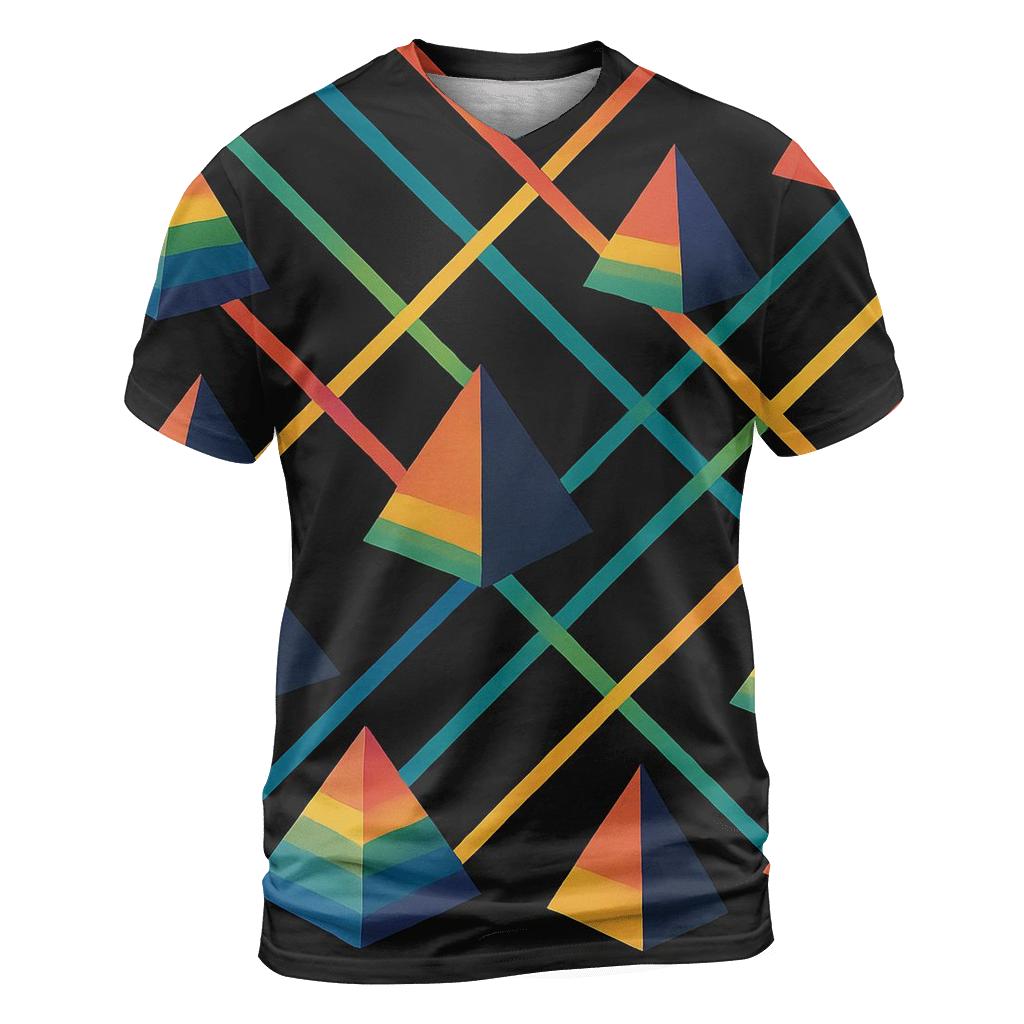 Laser Prism Geometry Field trendy printed shirt styles