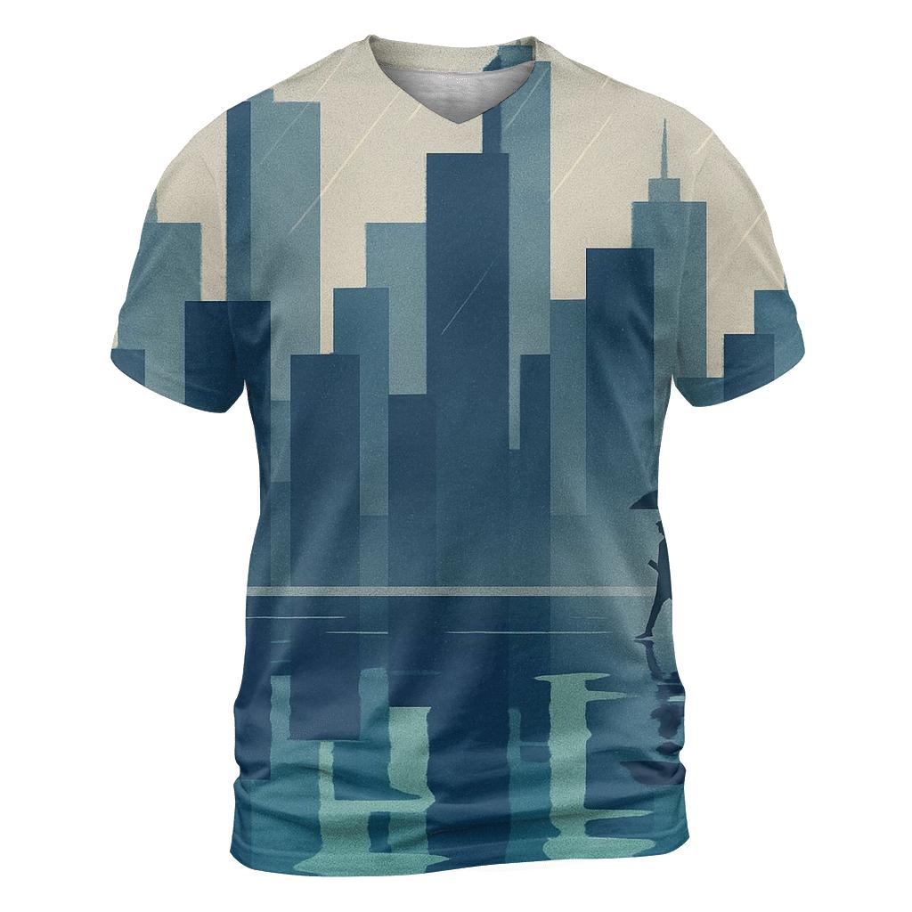 Geometric City Rain Reflection personalized full print shirts