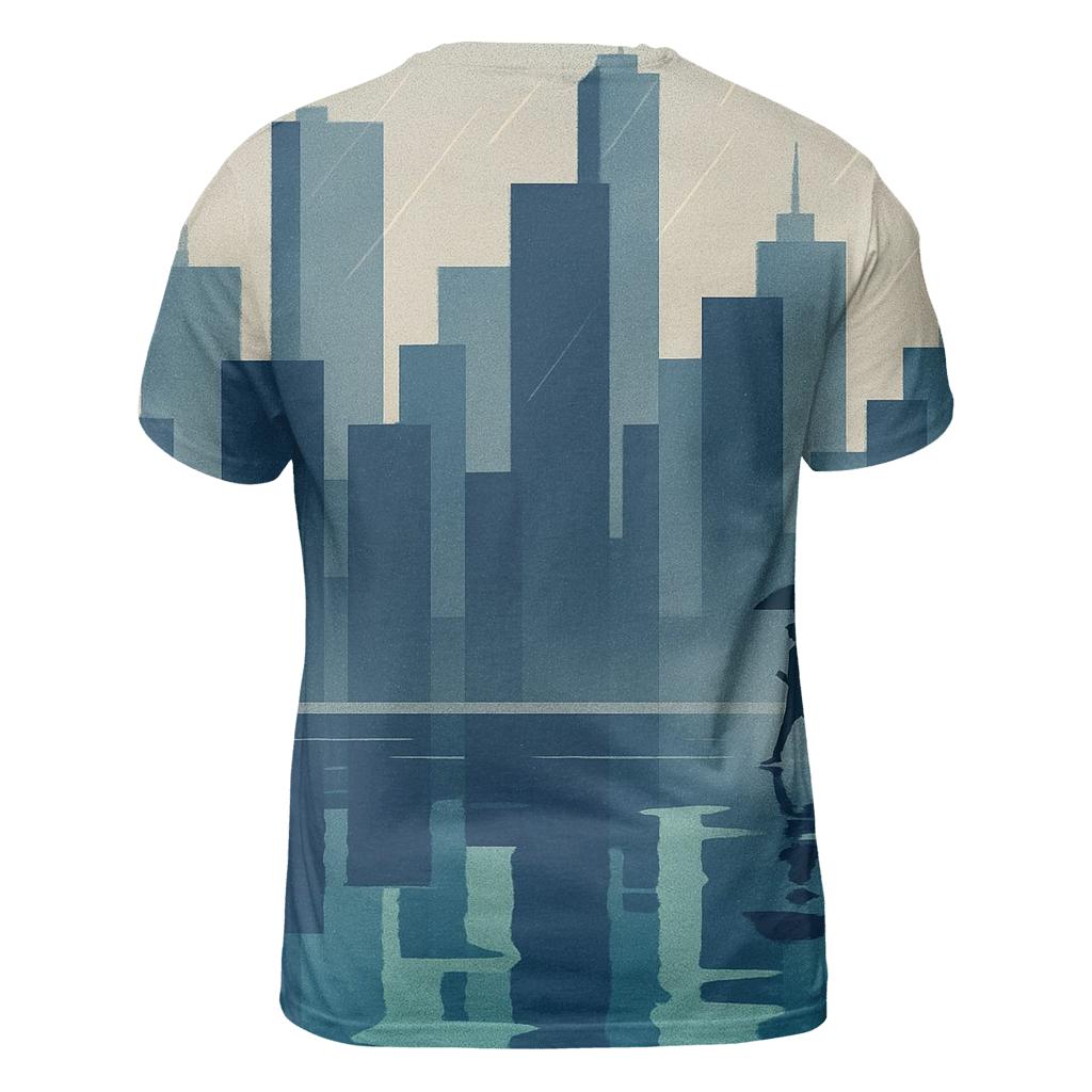 Geometric City Rain Reflection personalized full print shirts