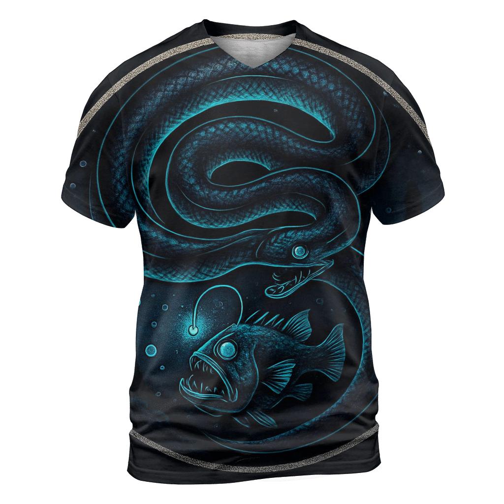 Deep Sea Bioluminescent Ouroboros trendy printed shirt styles