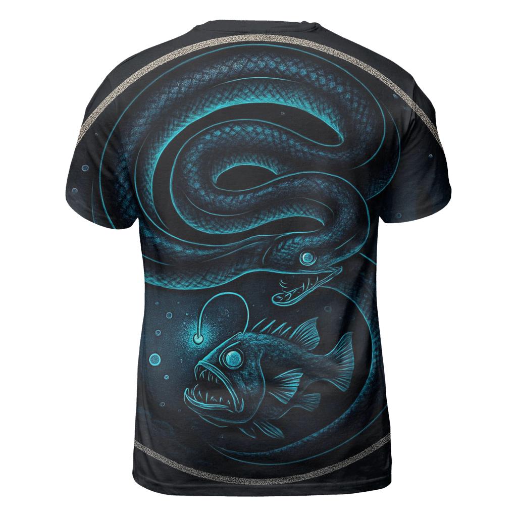 Deep Sea Bioluminescent Ouroboros trendy printed shirt styles