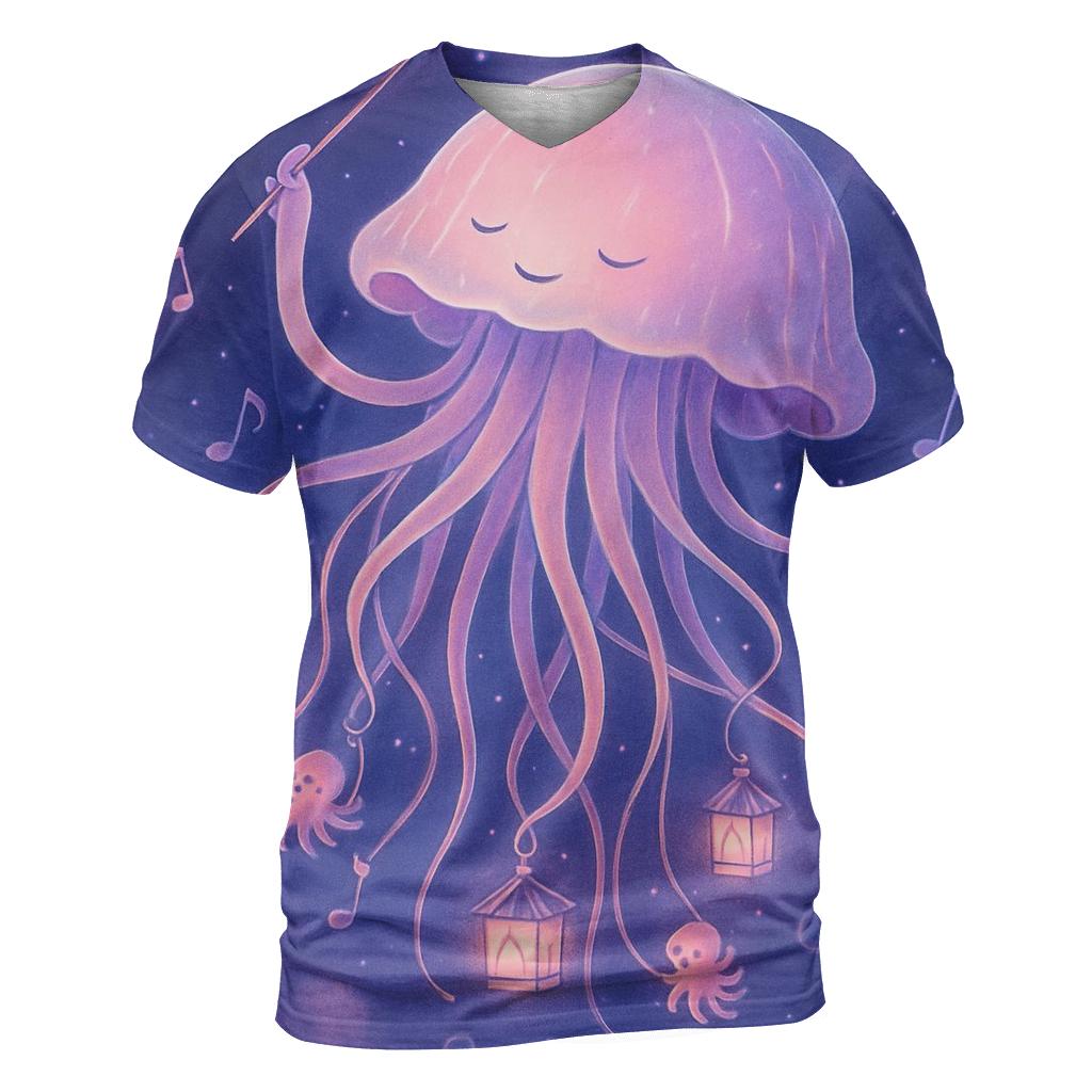 Lantern Jellyfish Orchestra vibrant all-over design tees