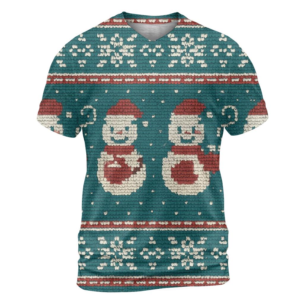 Snowman Cocoa Mug Fair Isle Bands Design personalized full print shirts