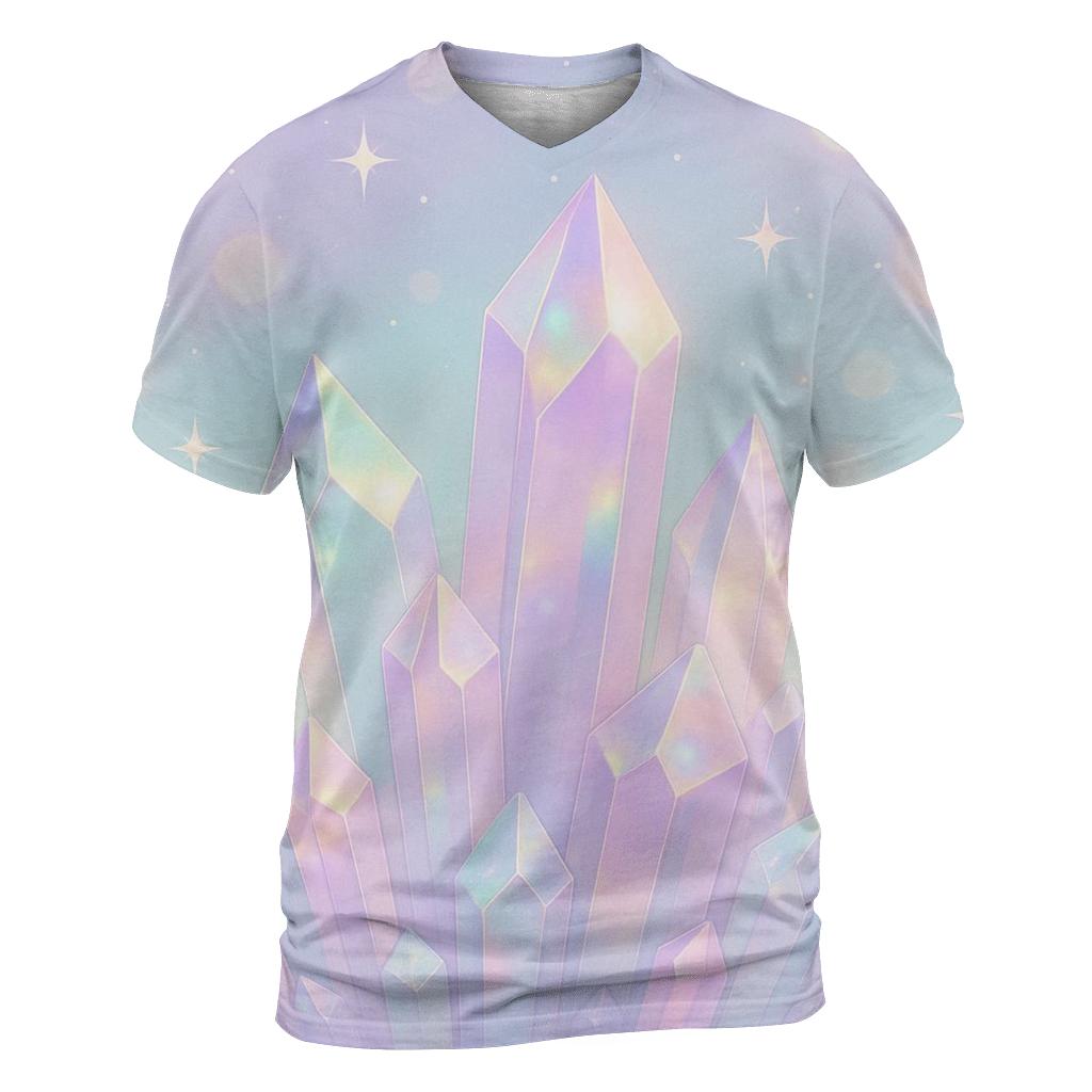 Pastel Aurora Crystal Garden trendy printed shirt styles