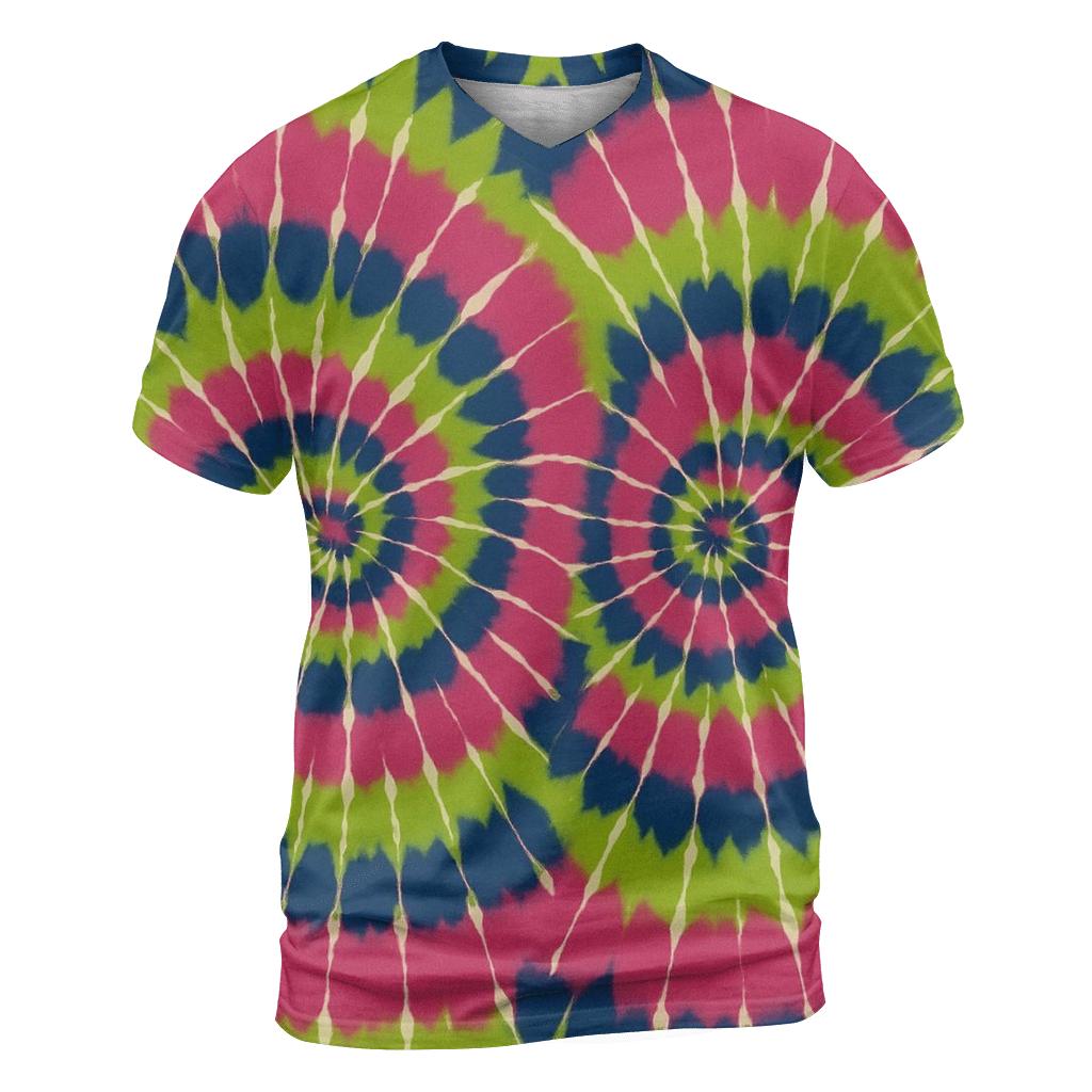 Orbit Rings Double Spiral Dip artistic all-over print tops