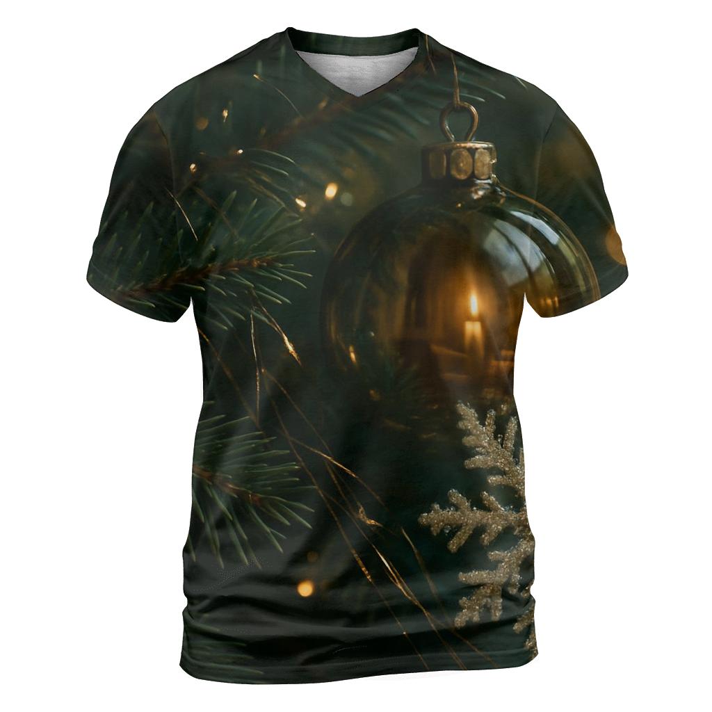 Tree Branch Baubles Reflecting Family Candlelight vibrant all-over design tees