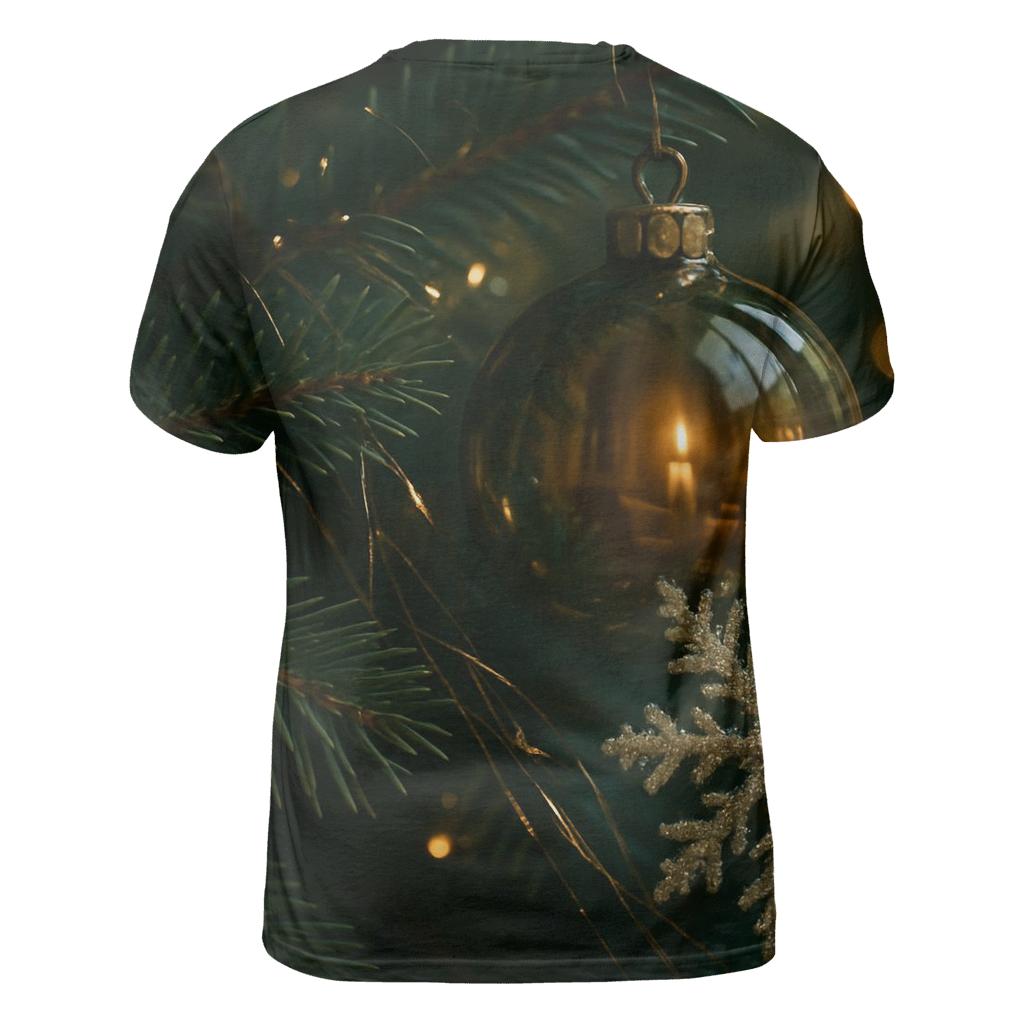 Tree Branch Baubles Reflecting Family Candlelight vibrant all-over design tees