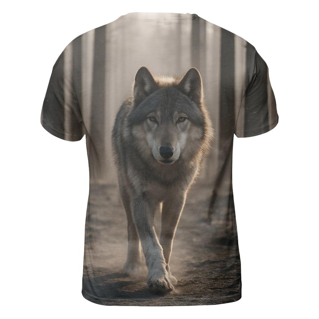 Forest Wolf In Postfire Landscape With Charred Pines unique graphic print tees