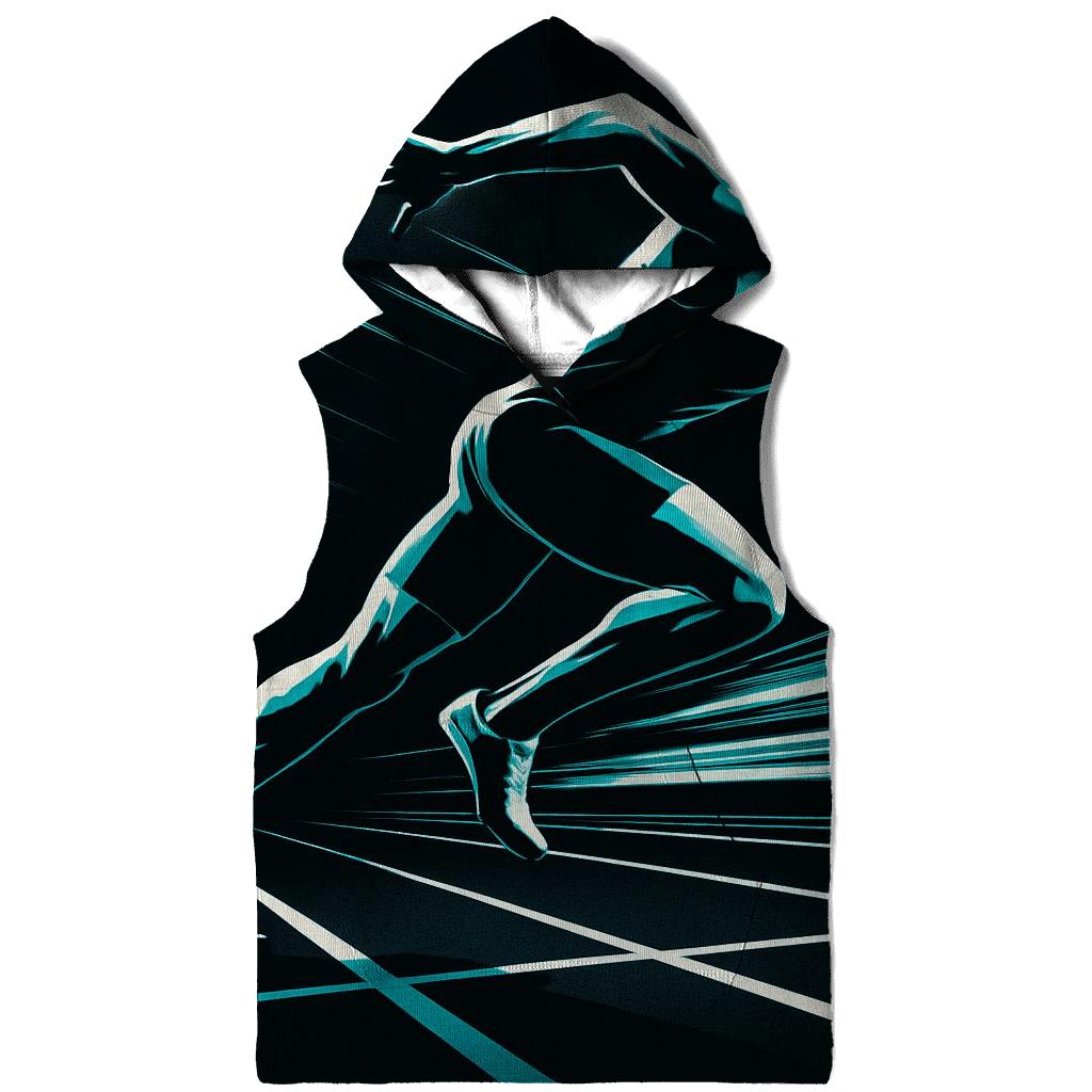 Midnight Sprint Lane Geometry embroidered hoodies
