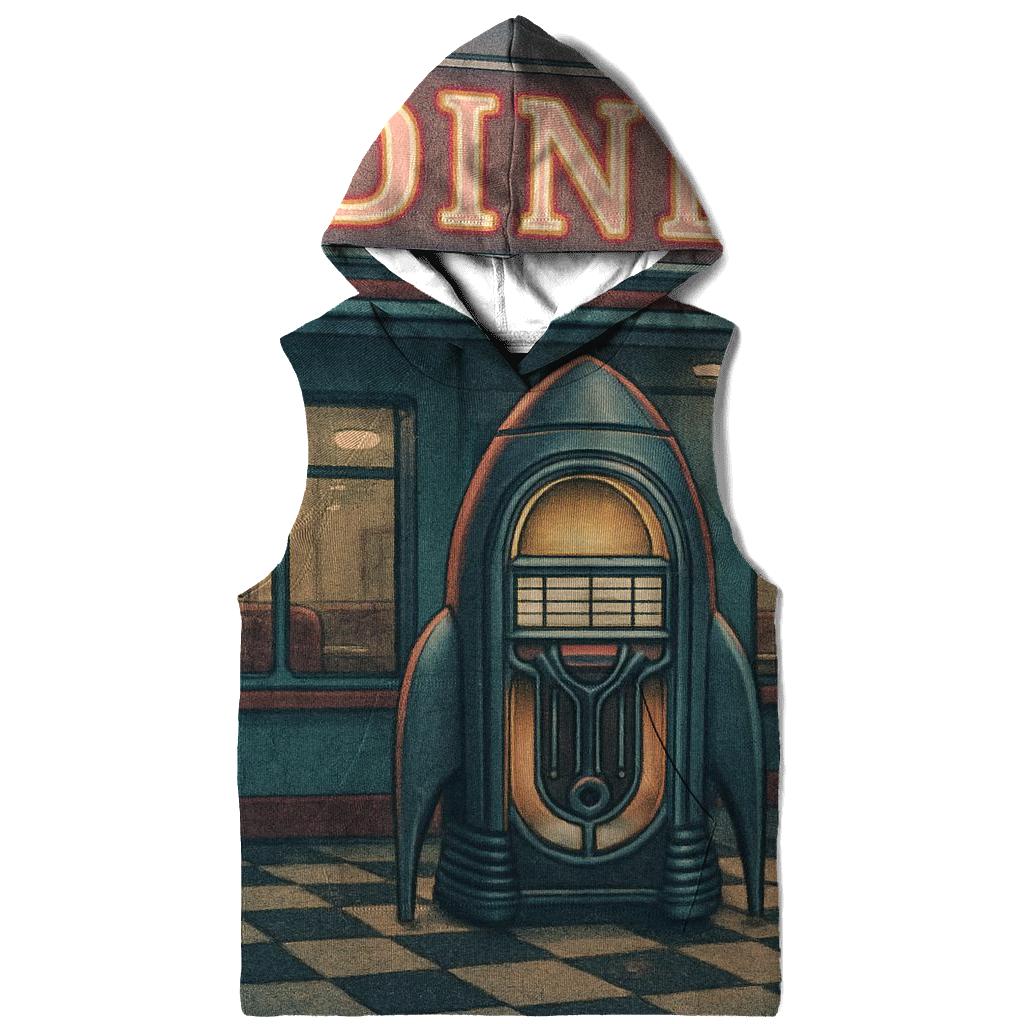 Faded Space Age Diner Neon Poster embroidered hoodies