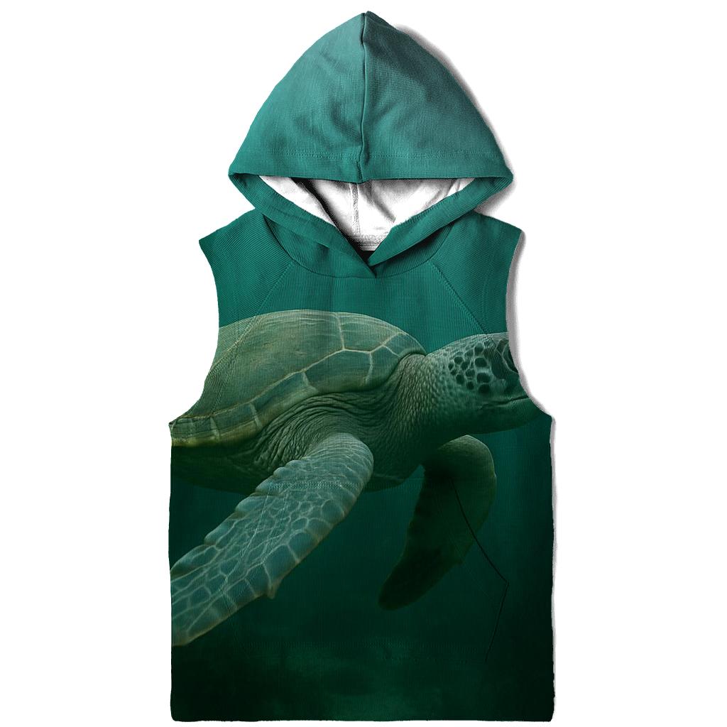 Kelp Forest Glide Green Sea Turtle printed hoodies
