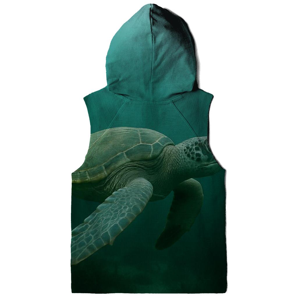 Kelp Forest Glide Green Sea Turtle printed hoodies