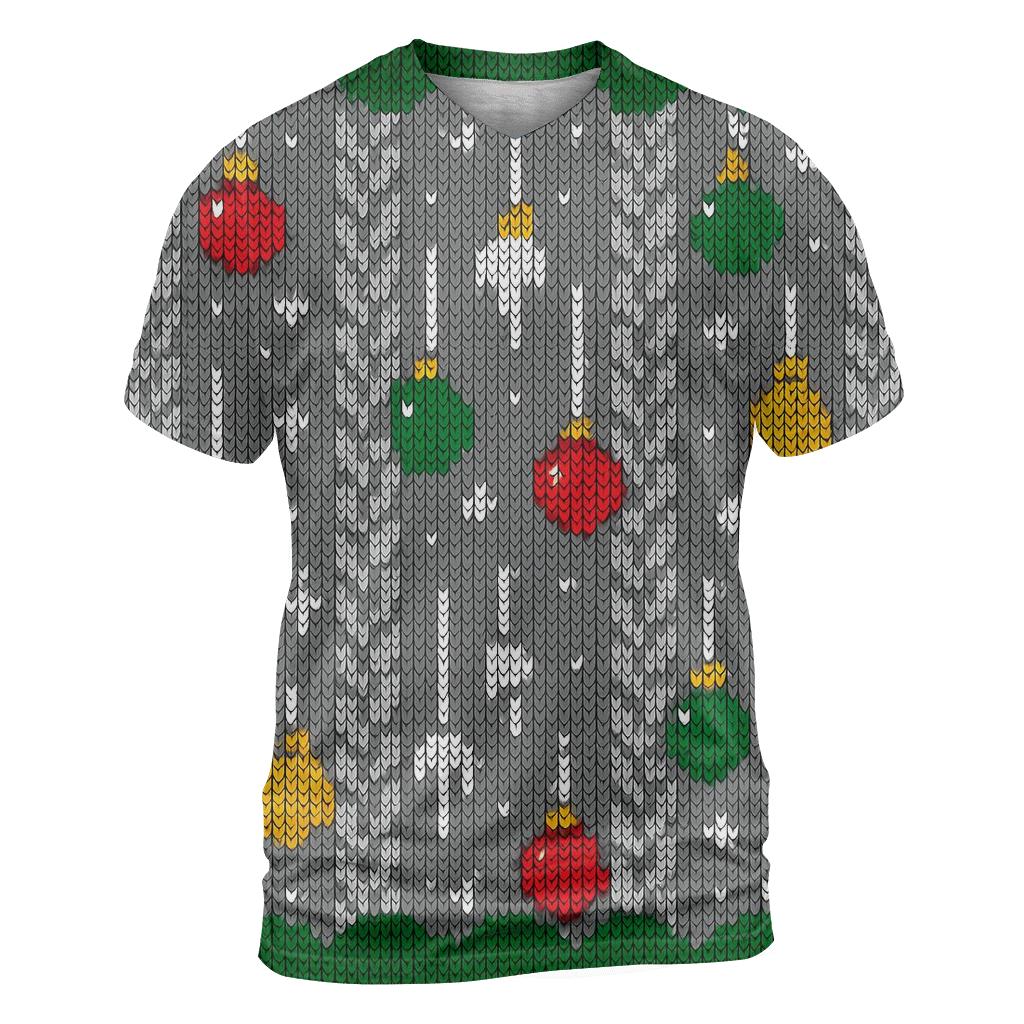 Icicle And Ornament Tinsel Ladder Design vibrant all-over design tees