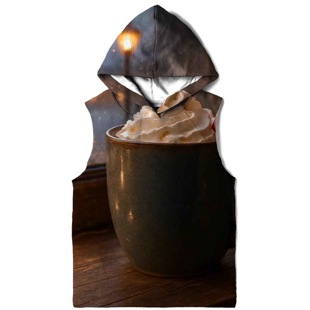 Hot Cocoa On The Frosted Sill Of A Quiet Village premium hoodies