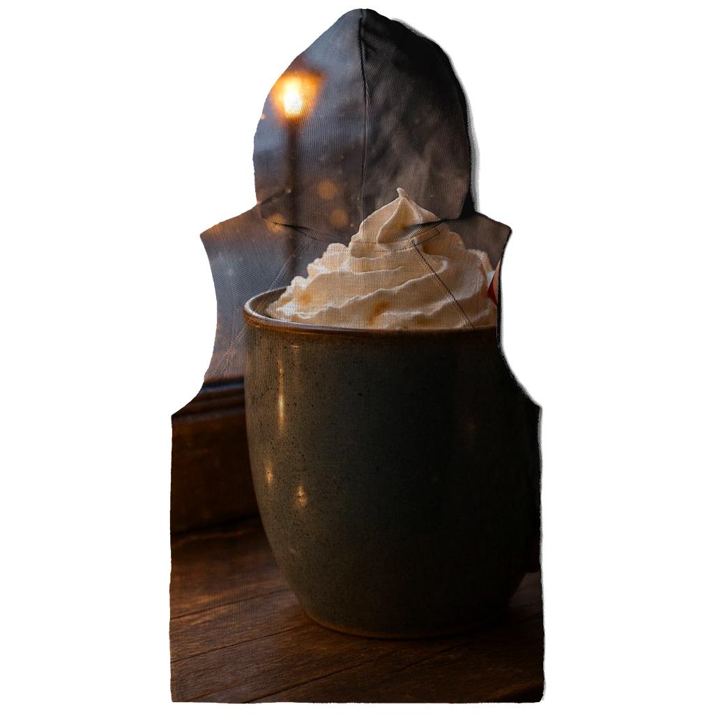 Hot Cocoa On The Frosted Sill Of A Quiet Village premium hoodies