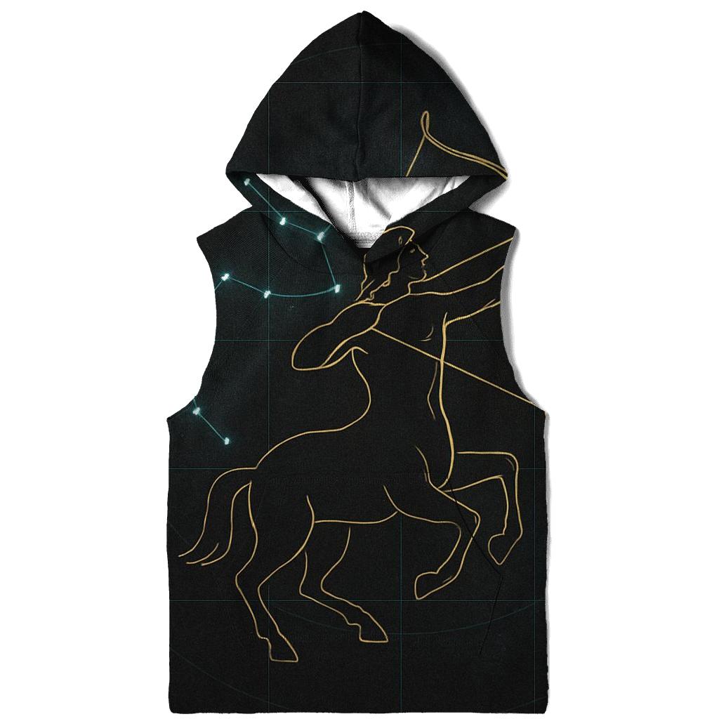 Sagittarius Archer Over Galactic Grid hoodies fashion
