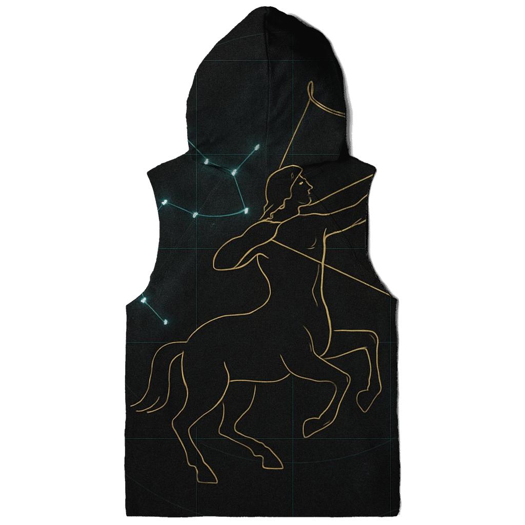 Sagittarius Archer Over Galactic Grid hoodies fashion