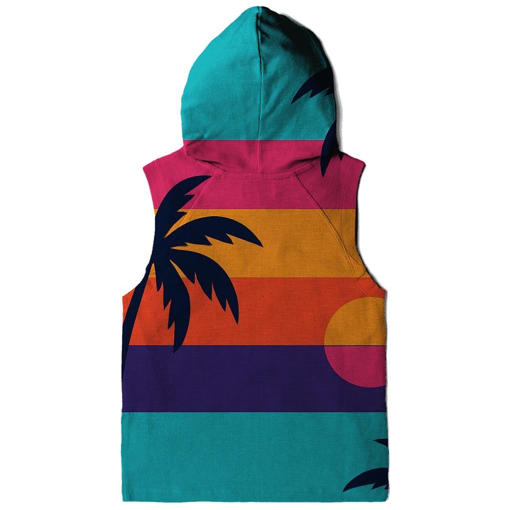 Neon Tropical Postcard Stripes zip-up hoodies