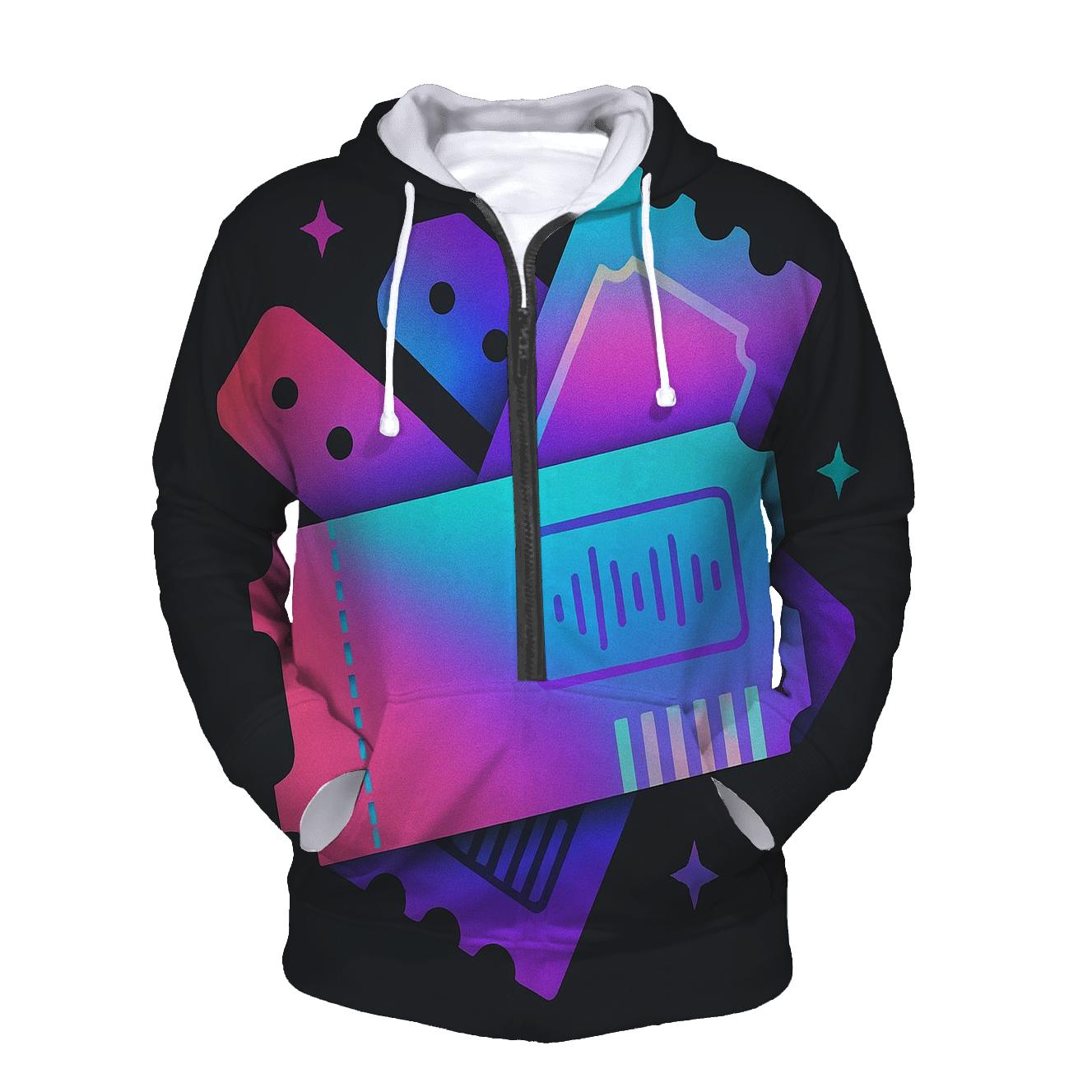 Neon Ticket Stub Collage heavyweight hoodies