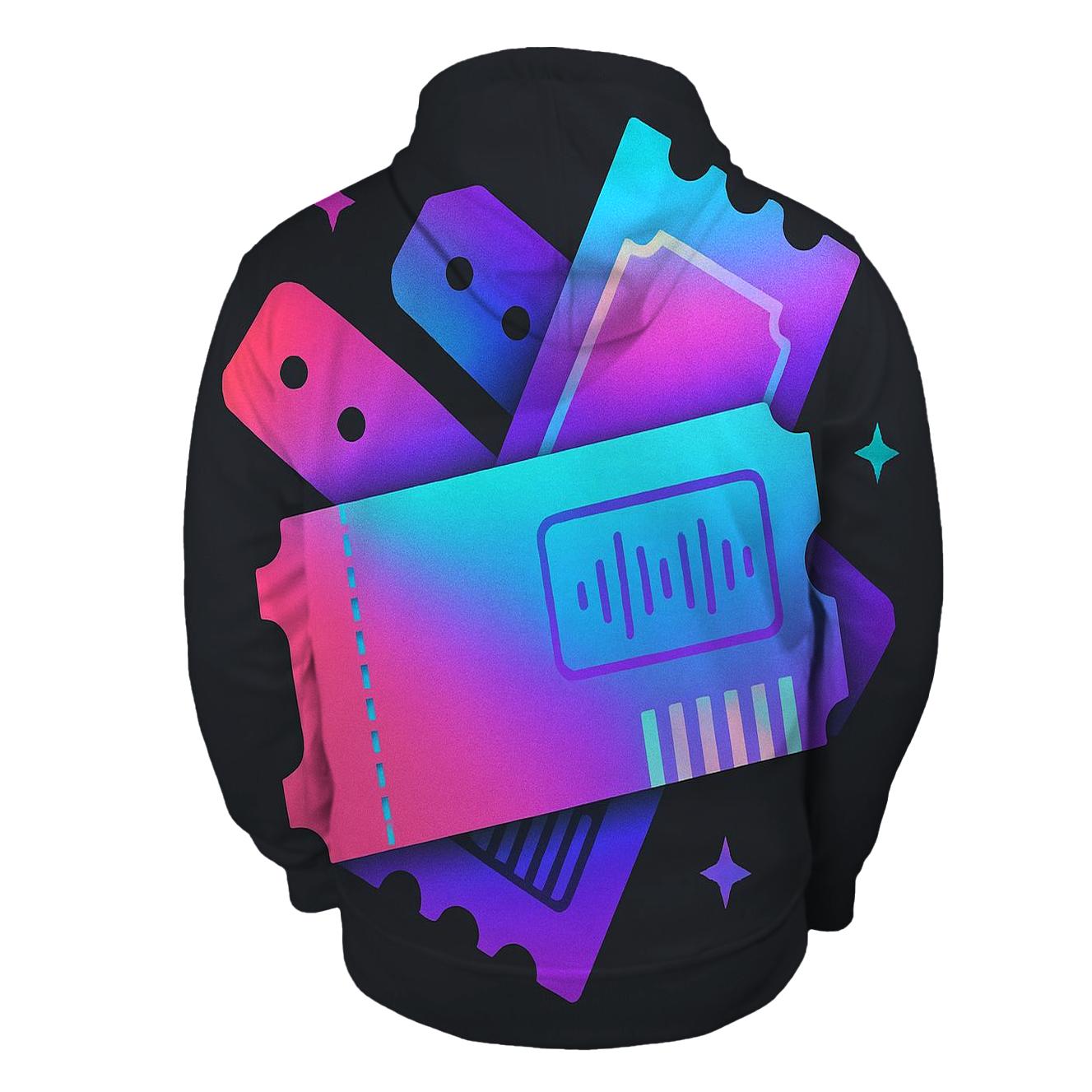 Neon Ticket Stub Collage heavyweight hoodies