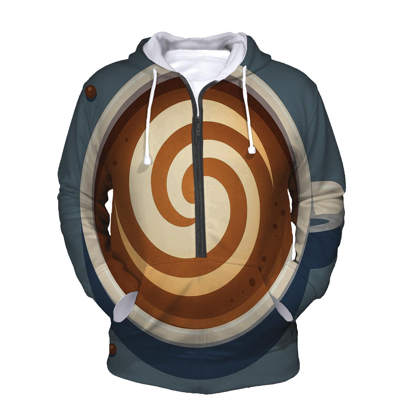 Latte Orbit Swirl designer hoodies