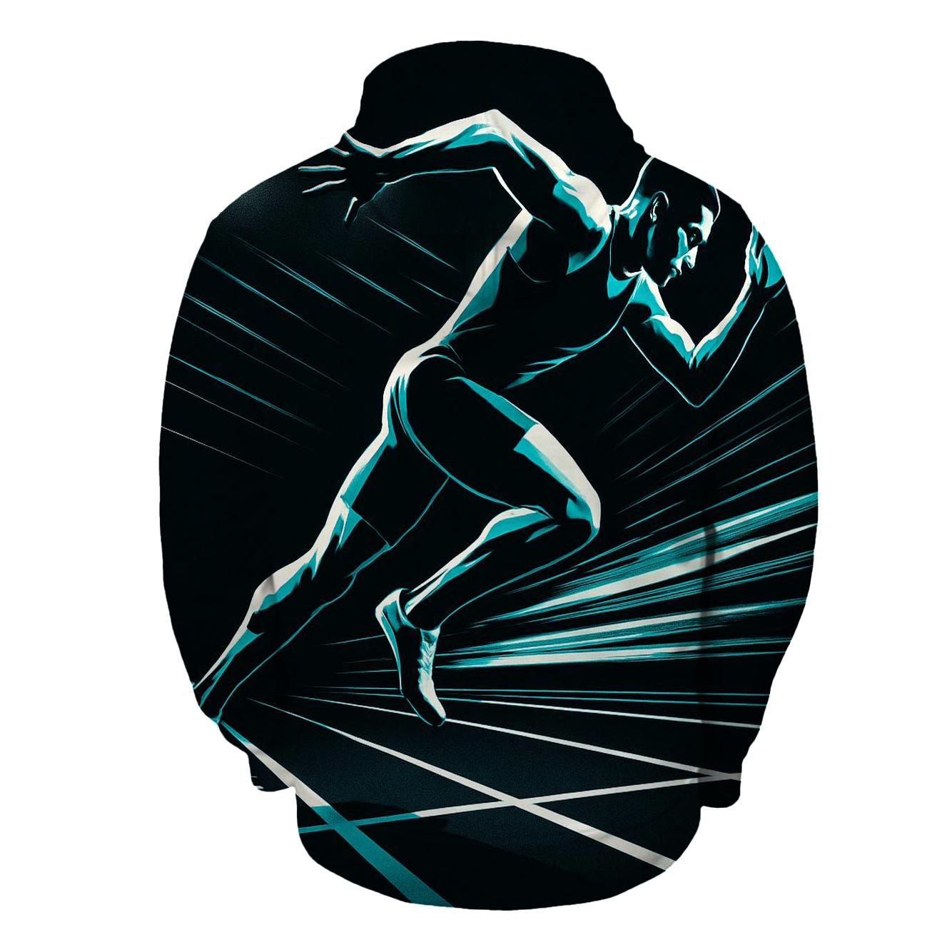 Midnight Sprint Lane Geometry zip-up hoodies