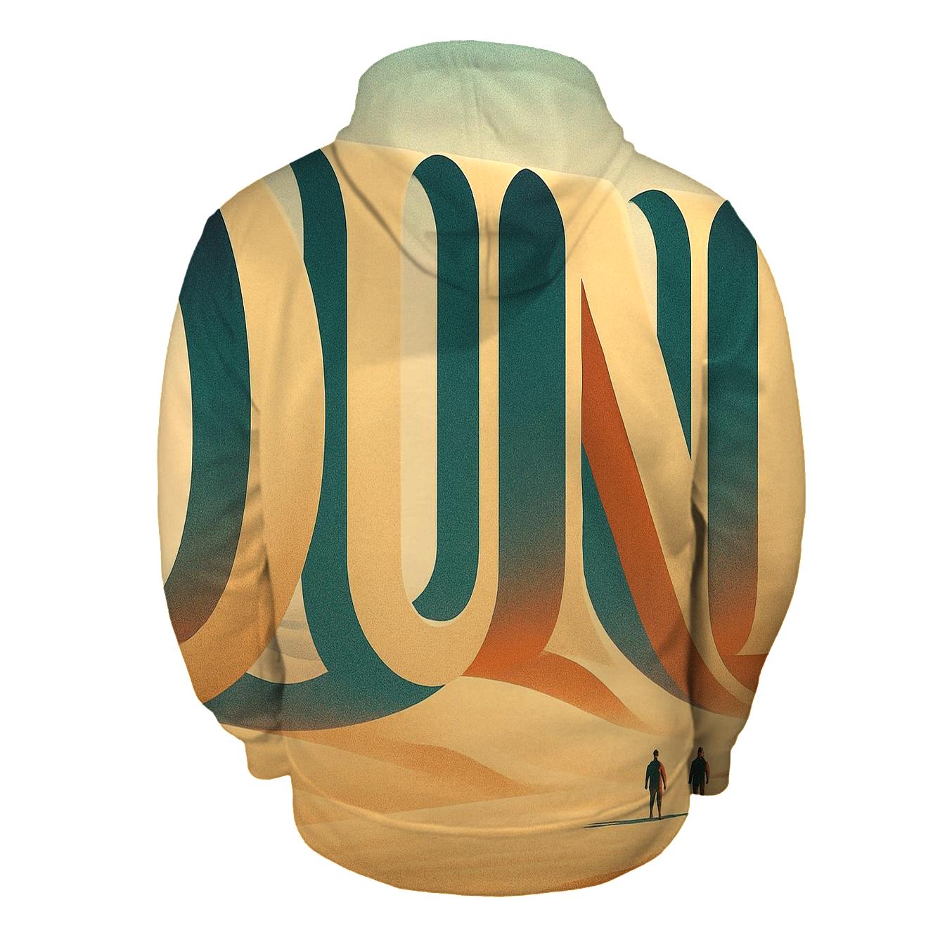 Desert Mirage Typography Dunes designer hoodies