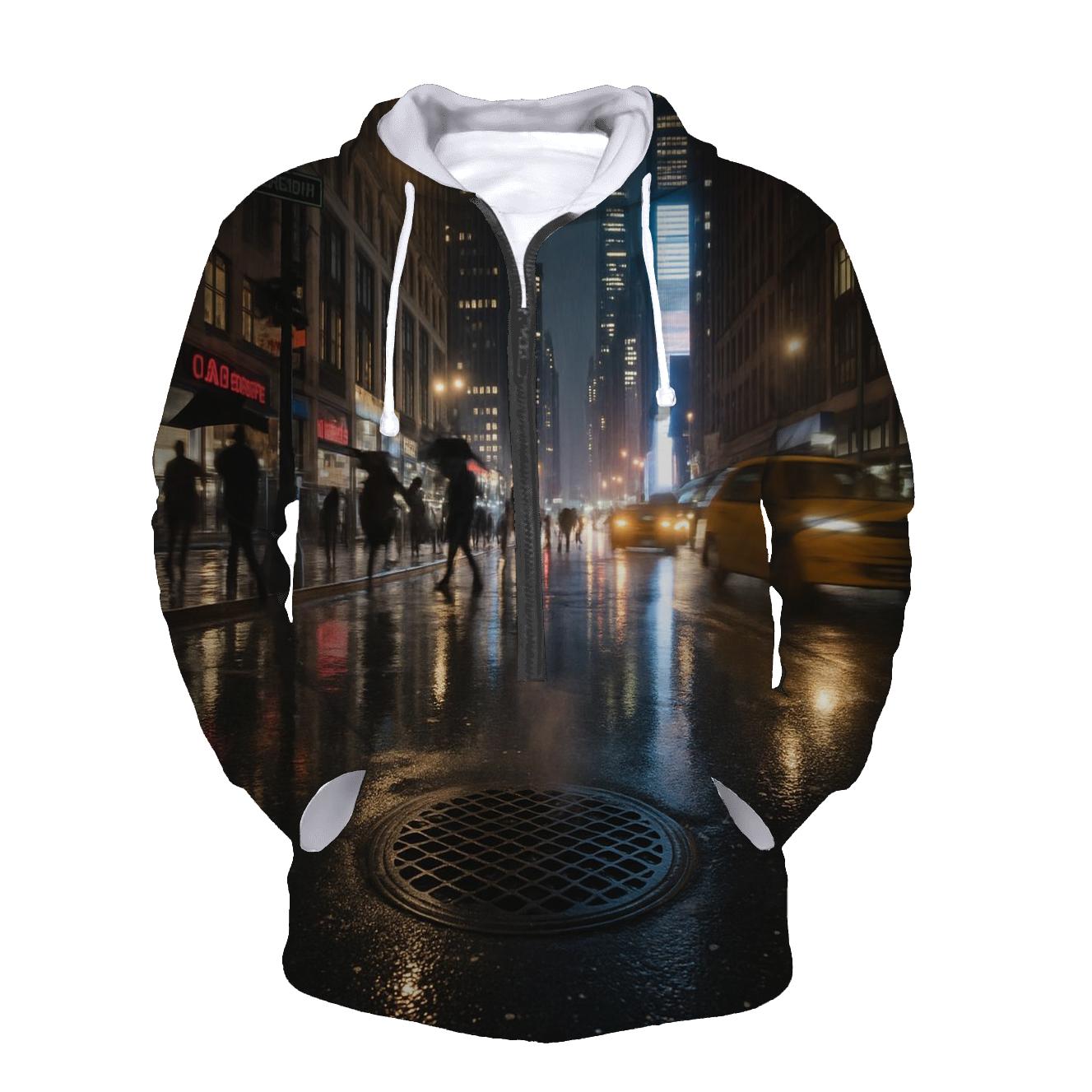 Rain Polished Broadway Looking Toward Times Square Towers designer hoodies